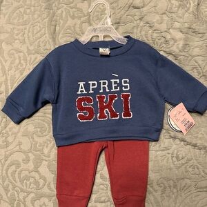 Chick Pea Après Ski Kids Sweatpants Set - Blue and Red